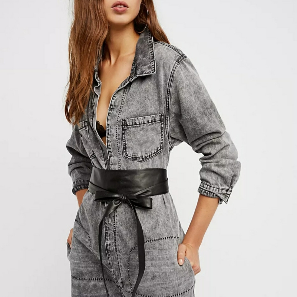 Leather ADA free people wrap belt